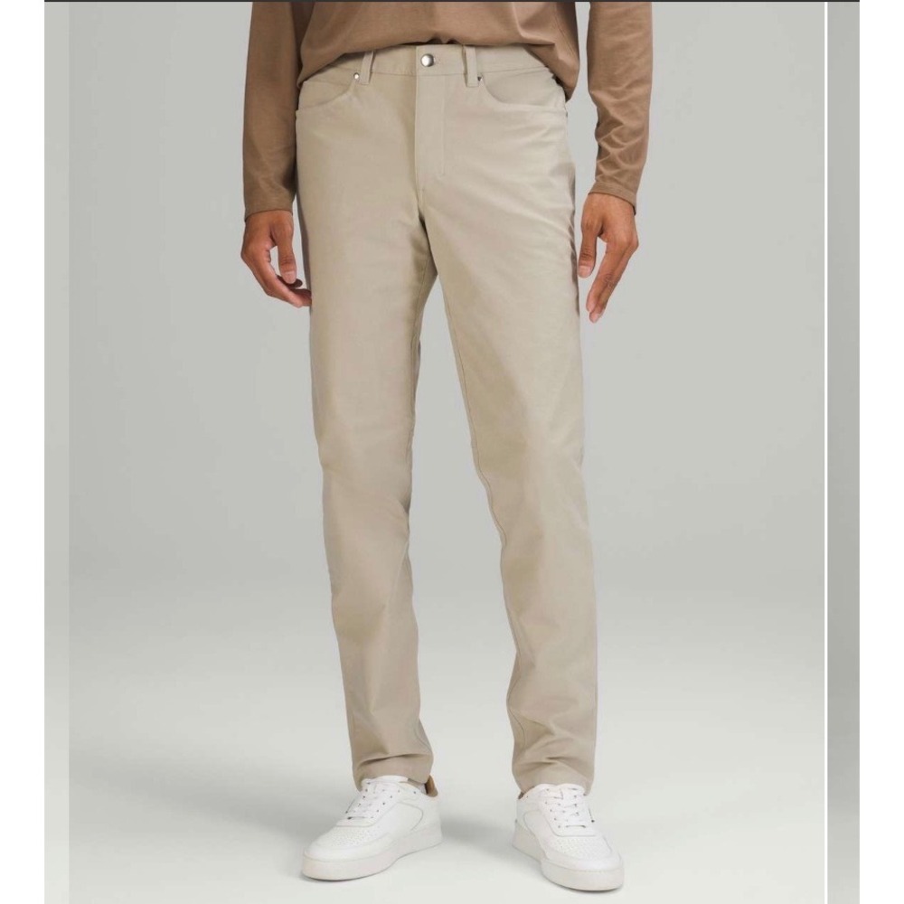 Lululemon ABC Slim-Fit Pant 36 Raw Linen Utilitech 32 Inseam Tapered Chino Mens